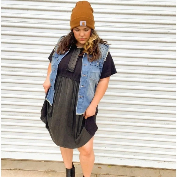 Set of two Distressed Denim Vests - Picture 2 of 6